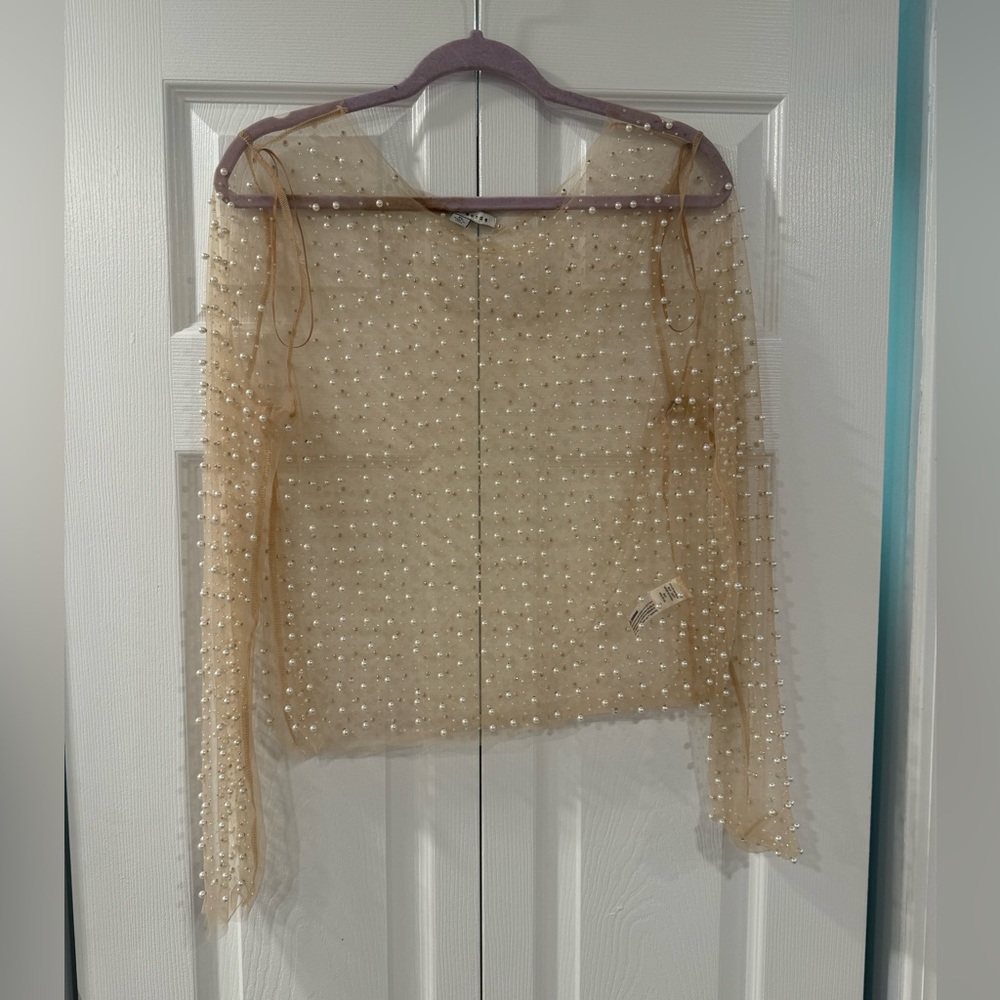 Beaded Mesh Top